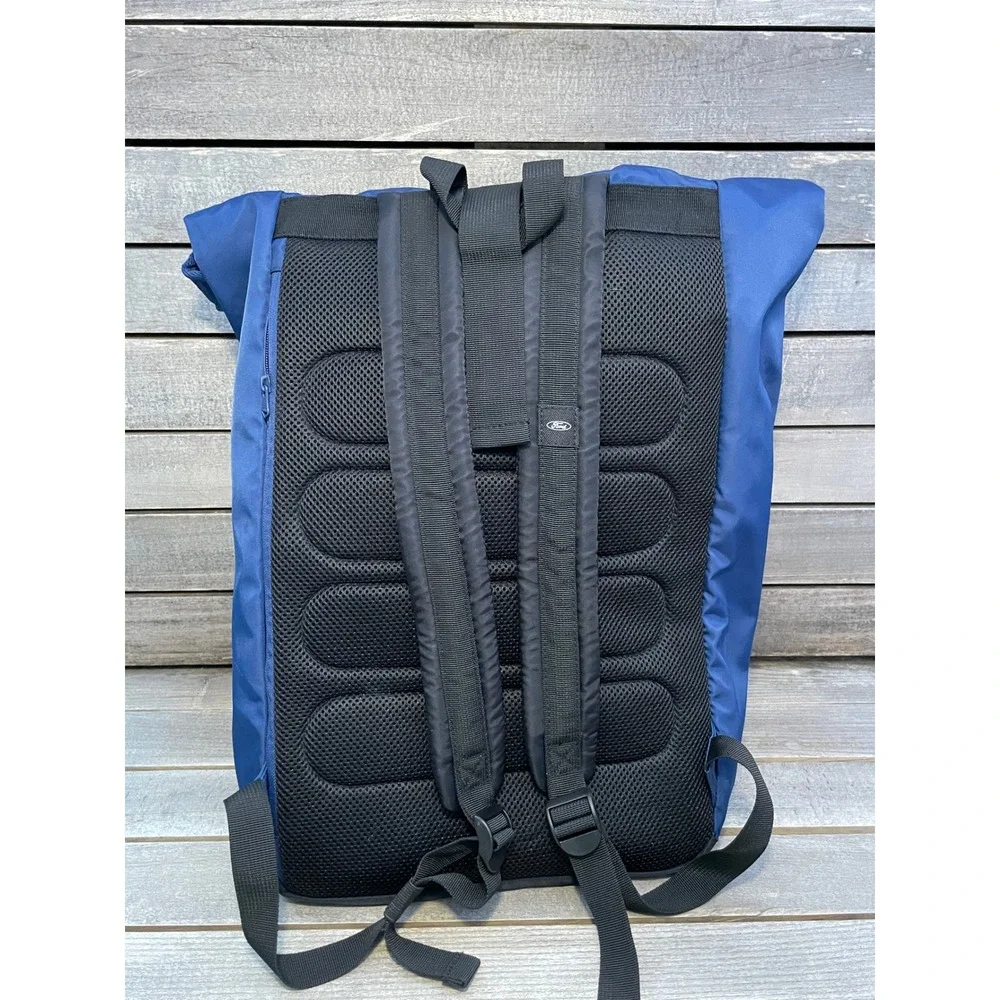 Ford Motor Company Navy Blue Roll Top Backpack Laptop Bag Official Licensed Rare